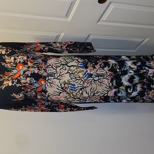 H&M Midi Dress Floral Bird Pattern